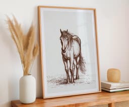 Vintage Horse Wall Art Print, Jean Bernard Standing Western Horse, Farmhouse Home Decor 5