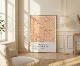 William Morris Wall Art Print, Botanical Apple Pattern 1877, Terracotta Decor, Cottagecore Farmhouse Orange Theme, Giclée Print 5