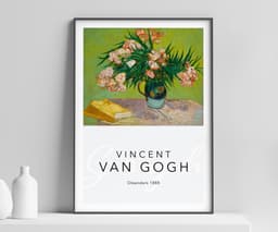 Floral Wall Art Print, Van Gogh Oleanders, Green Decor Ideas, Flower Motifs, Living Room Art, Giclée 1