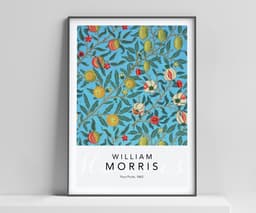 William Morris Wall Art Print, Four Fruits Blue Pattern 1862, Botanical Teal Decor, Arts and Crafts Floral Art, Giclée Fine Art Print 5