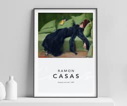 Decadent Young Woman After the Dance by Ramon Casas, Retro Art Nouveau Wall Art Print 1