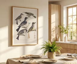 Vintage Bird Wall Art Print, Alexander Wilson, Classic Illustration, Living Room Wall Art, Fine Art Print - Five Birds with Eggs and Insect 6