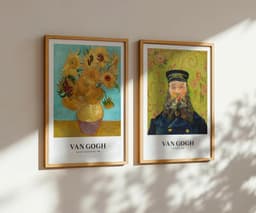 Van Gogh Set of 2 Prints, Sunflowers and The Postman, Post-Impressionist Wall Art, Gallery Wall Set, Living Room Decor, Giclée Print 8