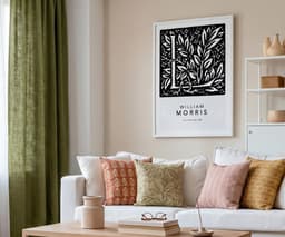 William Morris Letter L Wall Art Print, Botanical Typography, Monochrome Giclée Art 10