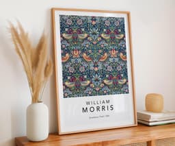 William Morris Wall Art Print, Strawberry Thief, Botanical wall art, Vintage Pattern Art, Maximalist Decor, Giclée Print 8