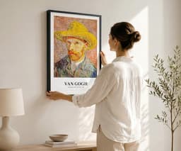 Van Gogh Wall Art Print, Self-Portrait with Straw Hat 1887, Post-Impressionist Portrait Decor, Iconic Fine Art, Giclée Fine Art Print 3