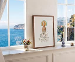 Squid Wall Art Print, Vintage Ernst Haeckel Illustration, Ocean Marine Decor, Coastal Wall Art, Bathroom Art, Giclée Fine Art Print 3